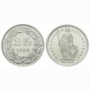 Schweiz 2 Franken 1958 B Stehende Helvetia