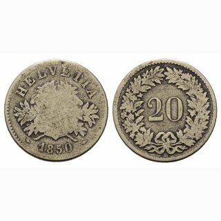 Schweiz 20 Rappen 1850 BB