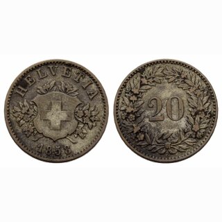Schweiz 20 Rappen 1858 B