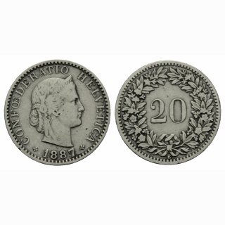 Schweiz 20 Rappen 1887 B