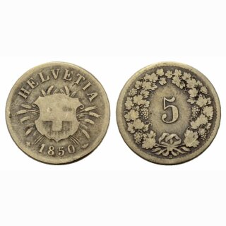 Schweiz 5 Rappen 1850 BB