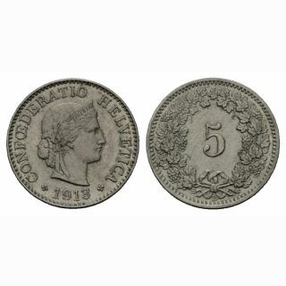 Schweiz 5 Rappen 1913 B