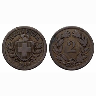 Schweiz 2 Rappen 1866B