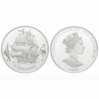 Bahamas 5 Dollars  1993 Galeone