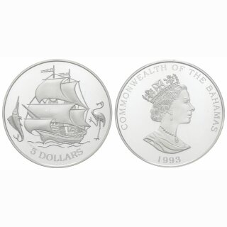 Bahamas 5 Dollars 1993 Galeone