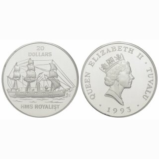 Tuvalu 20 Dollars 1993 HMS Royalist