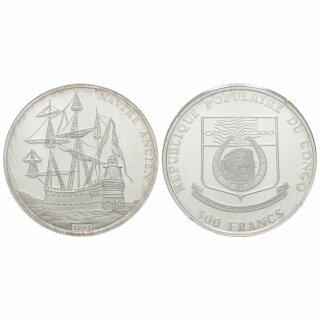 Rep. Kongo 500 Francs 1991 Navire Ancien