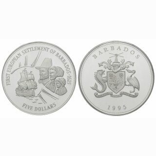 Barbados 5 dollras 1995