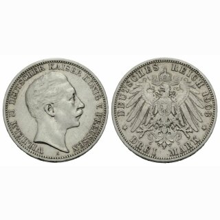 Preussen 3 Mark 1908 A Wilhelm II