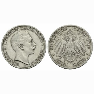 Preussen 3 Mark 1910 A Wilhelm II
