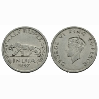 Indien 1/2 Rupee 1947