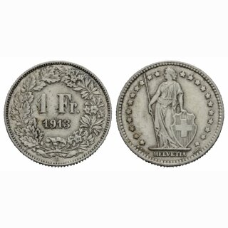 Schweiz 1 Franken 1913 B Stehende Helvetia