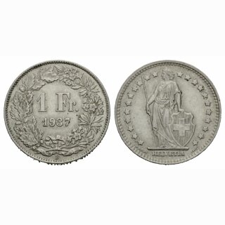 Schweiz 1 Franken 1937 B Stehende Helvetia