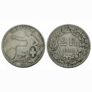 Schweiz 2 Franken 1862 B Sitzende Helvetia