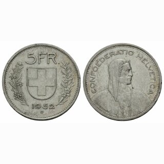 Schweiz 5 Franken 1952 B Tell
