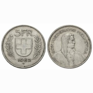 Schweiz 5 Franken 1952 B Tell