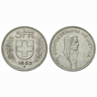 Schweiz 5 Franken 1952 B Tell