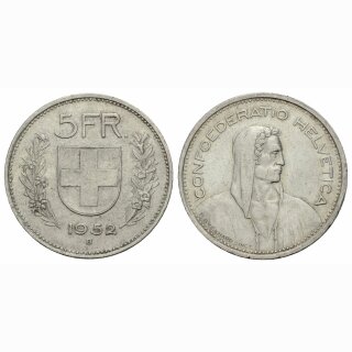 Schweiz 5 Franken 1952 B Tell