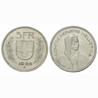 Schweiz 5 Franken 1952 B Tell