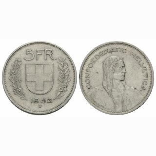 Schweiz 5 Franken 1952 B Tell