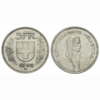 Schweiz 5 Franken 1952 B Tell