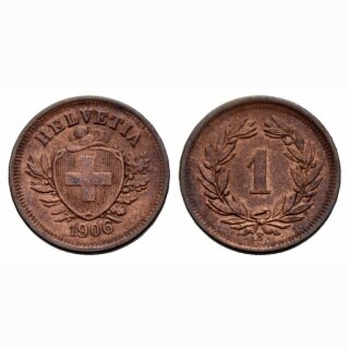 Schweiz 1 Rappen 1906 B