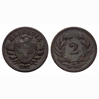 Schweiz 2 Rappen 1907 B