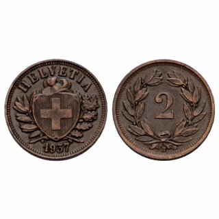 Schweiz 2 Rappen 1937 B