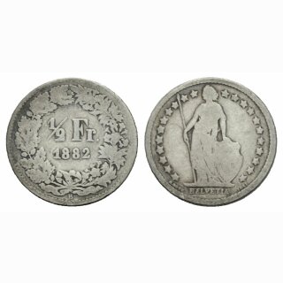 Schweiz 1/2 Franken 1882 B