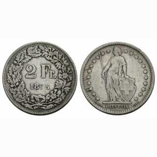 Schweiz 2 Franken 1875 B