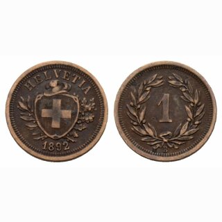 Schweiz 1 Rappen  1892 B