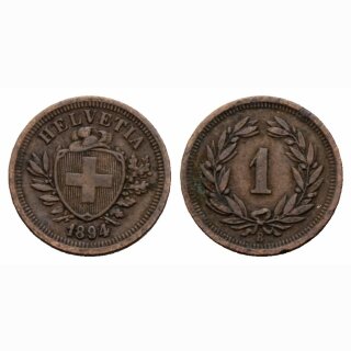 Schweiz 1 Rappen 1894 B