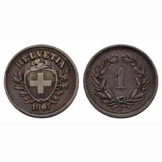 Schweiz 1 Rappen  1907 B