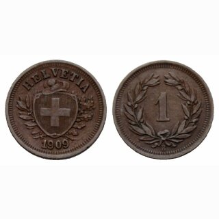 Schweiz 1 Rappen 1909 B