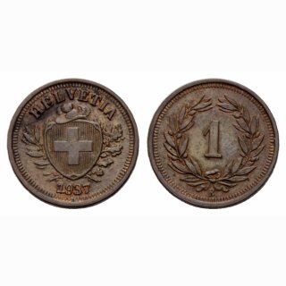 Schweiz 1 Rappen  1937 B