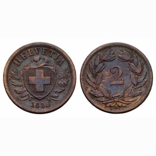 Schweiz 2 Rappen 1886 B