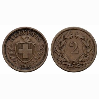 Schweiz 2 Rappen 1890 B