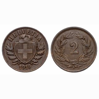 Schweiz 2 Rappen 1919 B