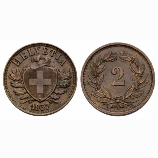 Schweiz 2 Rappen 1937 B