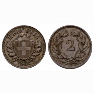Schweiz 2 Rappen 1938 B