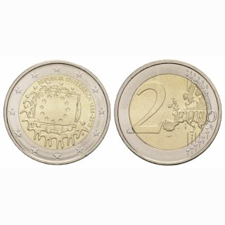 Östereich 2 Euro 2015 30 Jahre Euro Flagge