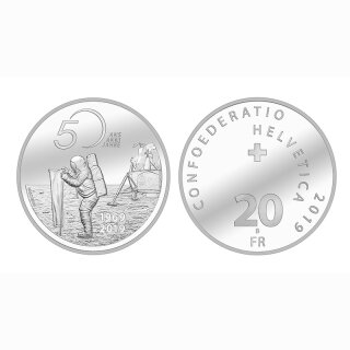 Schweiz 20 Franken 2019 B 50 Jahre Mondlandung Apollo 11
