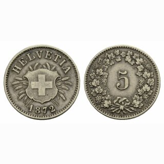 Schweiz 5 Rappen 1872 B