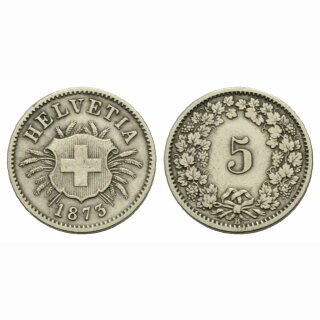 Schweiz 5 Rappen 1873 B