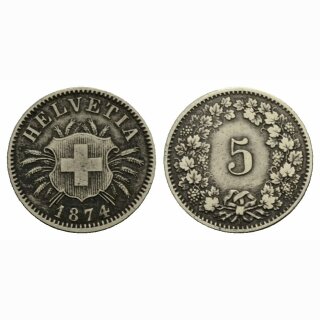 Schweiz 5 Rappen 1874 B