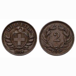 Schweiz 2 Rappen 1914 B