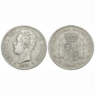 Spanien 5 Pesetas 1871 (71) Amadeo I