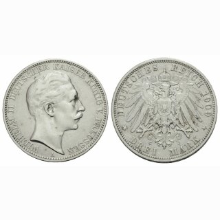 Deutschland  3 Mark 1909 A