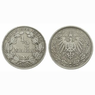 Deutschland  1/2 Mark 1905 D