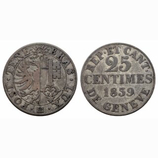 Genf 25 Centimes  1839